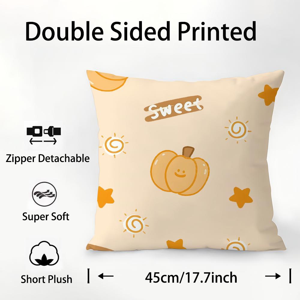Cartoon Fresh Print Pillow Case Plush Fabric Soft Double Sided Print Sofa Cushion Cover Throw Pillow Covers