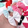 20pcs Polyester Satin Ribbon Bows 5.5x6cm Colorful Half Bead Hand Tied Bowknots For DIY Crafts Party Clothing Headwear Finding