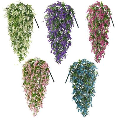 2PCS Artificial Fake Hanging Wisteria Flowers Vine Plant Home Garden Indoor Outdoor Decor