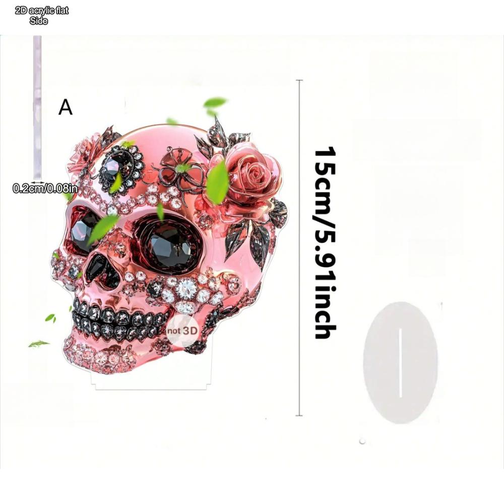 1pcs Halloween Pink Horror Desktop Decoration Ornament Perfect Gift - 2D Flat Acrylic Desktop Ornament, Four Seasons Decoration