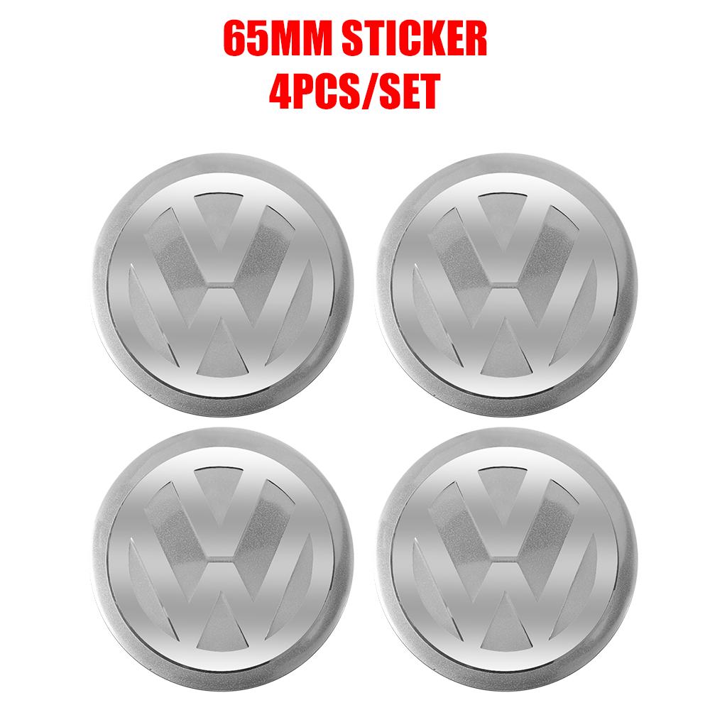 For VW 4PCS Car Wheel Center Hub Caps Sticker 56/60/65mm Badge for Volkswagen VW R GTI Passat Polo Golf 4 5 6 7 Bora MK7 Beetle Tiguan zs3