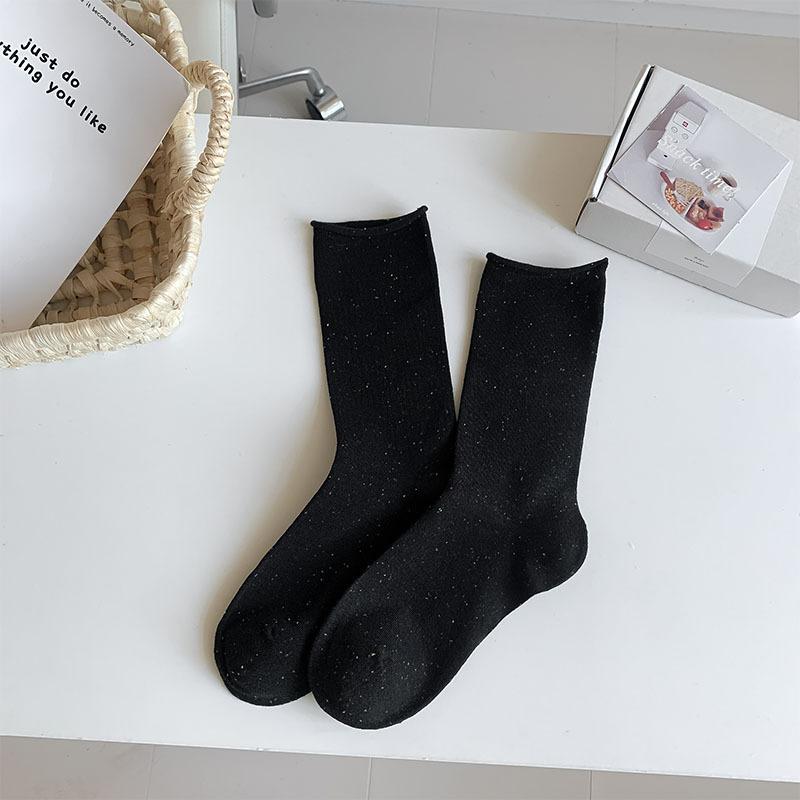 

1 пара однотонных женских носков, простые черные, белые, серые, длинные носки для женщин, школьные носки средней длины для девочек в японском стиле JK