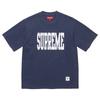Stretch Applique S/S Top Navy