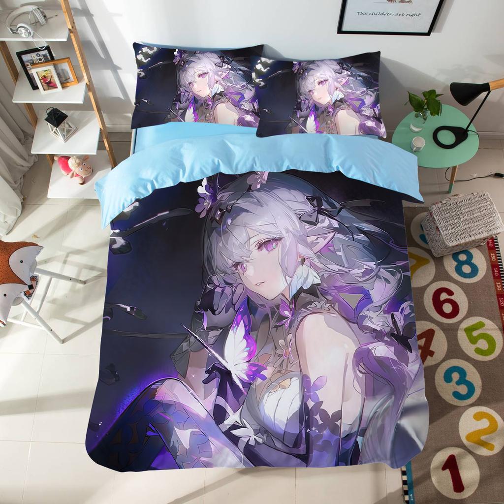 Anime Cartoon Pattern Duvet Cover Set 3pcs Honkai: Star Rail Bedding Set Single/twin Size Dormitory Decor Bedroom Decor for Teen