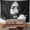 Stylish Singer Beard Glasses Black White Fabric Tapestry, Cool Gray Trendy Look, Lovely Piece for Nursery Baby Room and Toddler Area