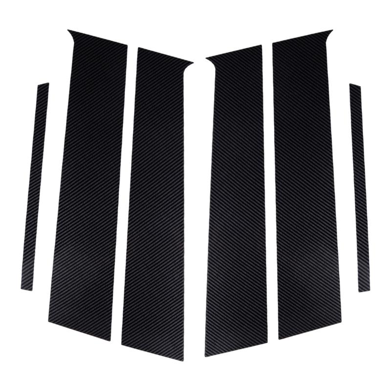1 Set Car Exterior Door Pillar Posts Covers Trims Fit For Mitsubishi Lancer Evo 10 EX 2008-2014 2015 2016 Carbon Fiber Style