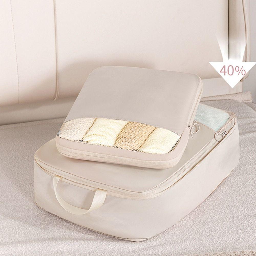 Space Saving Compression Storage Bag with Handle Portable Travel Clothes Sorting Bag Large Capacity Transparent Window