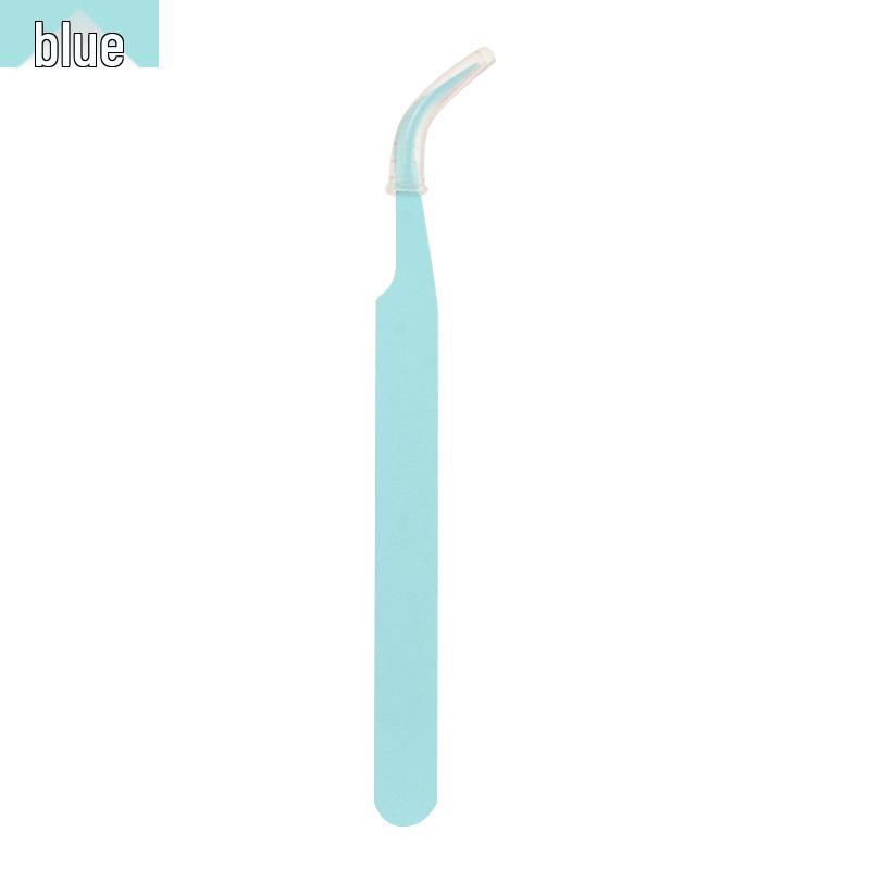 

Macaron Pink Stainless Steel Eyelash Tweezers: DIY Bent & Pointed Tips 1 piece синій