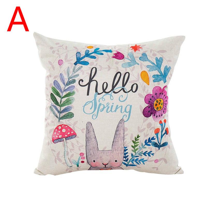 1PC Pillowcase 45x45cm Happy Easter Decorations  Home Easter Rabbit  Pattern Pillow Cover Wedding