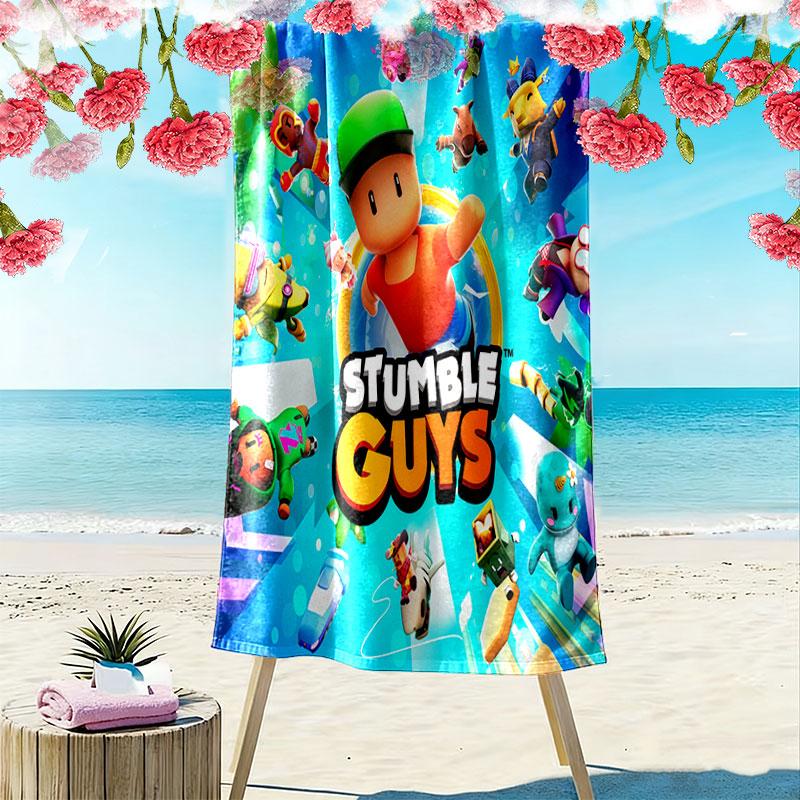 Stumble Guys Sprint Print Beach Towel, Large Soft Quick Dry Towel for Beach Camping Swimming