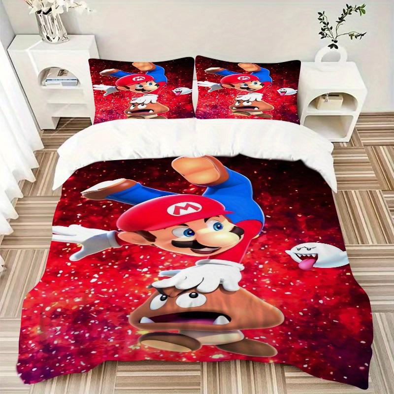 3pcs Mario Bedding Set - Includes Quilt Cover and Pillowcases, Suitable for All Seasons F039