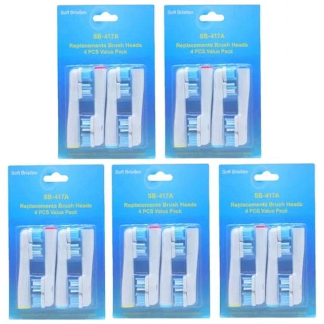 8pcs For Dual Clean Electric Toothbrush Head Replacements Soft Heads 1000 8000 9000 417A Clean Bristle Nozzles