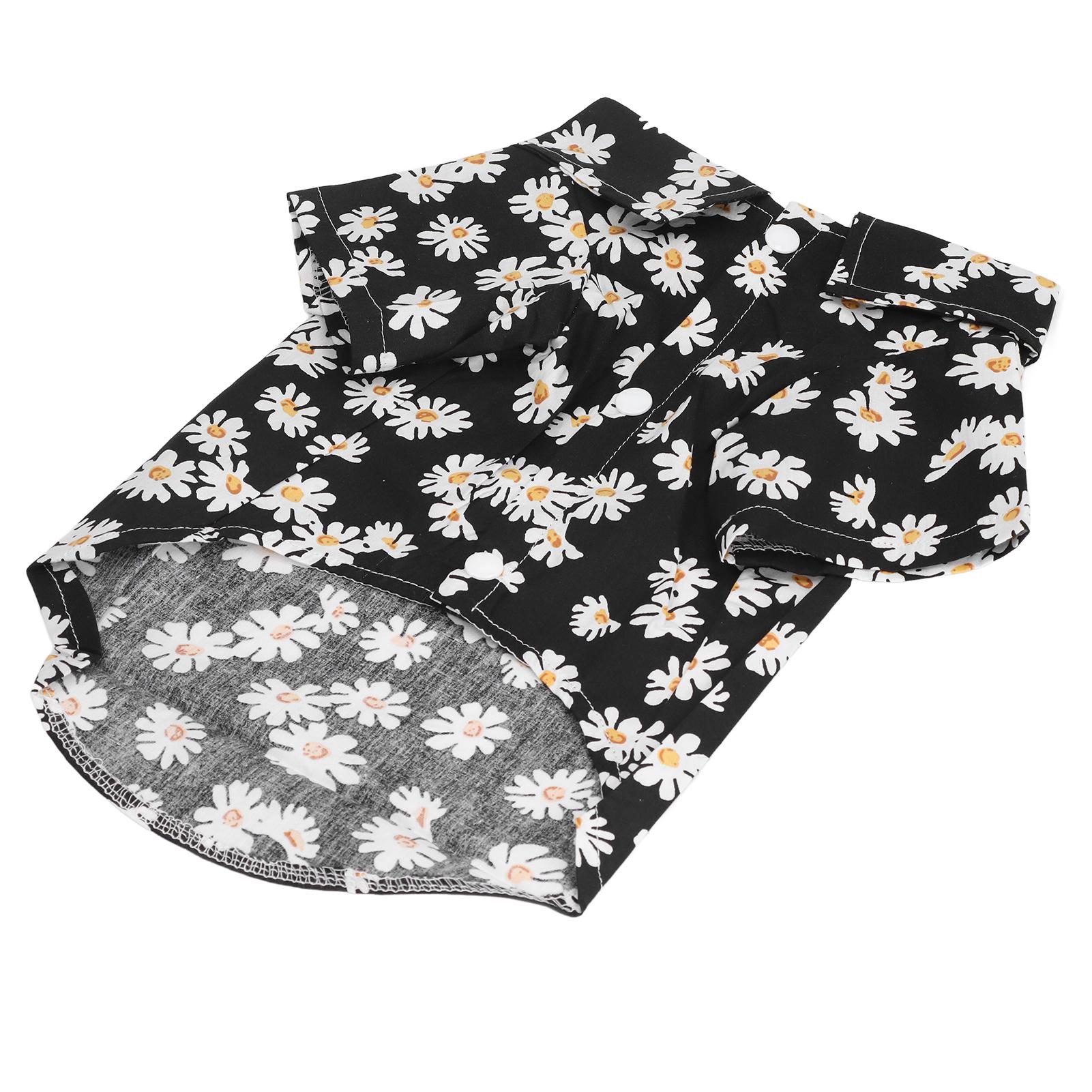 Daisy Print Dog Shirt Soft Breathable Flexible Pet T Shirt for Small Dogs and Cats M