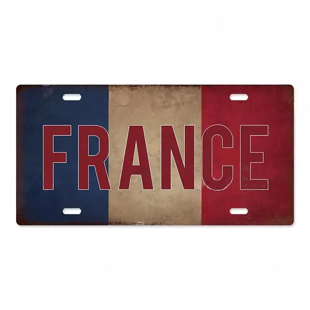 Vintage France City Plate PARIS/LYON/MARSEILLE Flag Poster Metal Plaque Aluminum Sign Man Cave Garage Club Bar Cafe Wall Decor