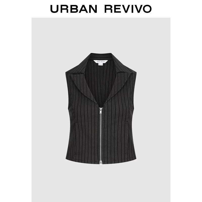 UR2026 Women s Striped Zipper Vest L