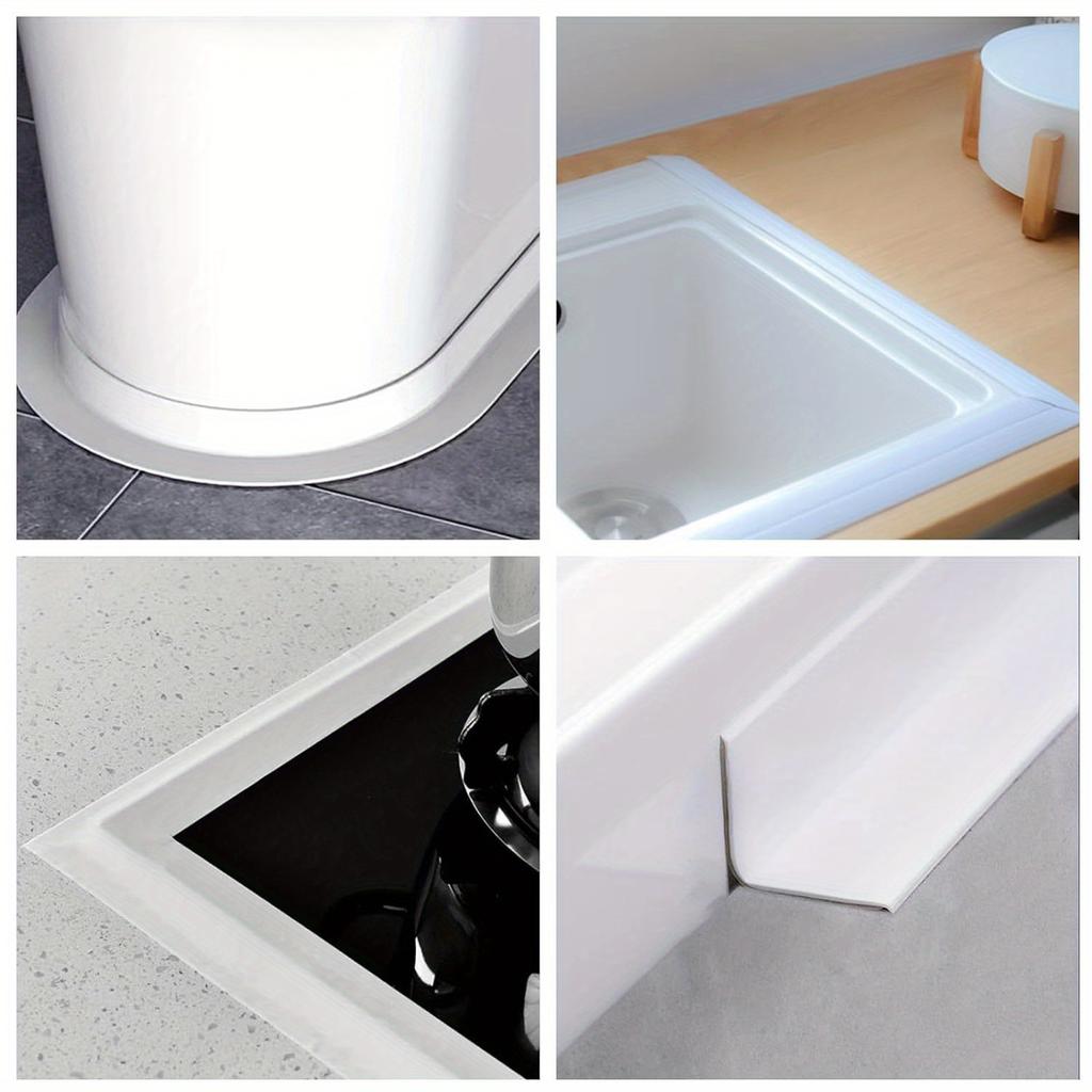 2 szt. Taśma uszczelniająca, Samoprzylepna taśma uszczelniająca z PVC do wanny, łazienki, toalety, kuchni, krawędzi podłogi i ściany
