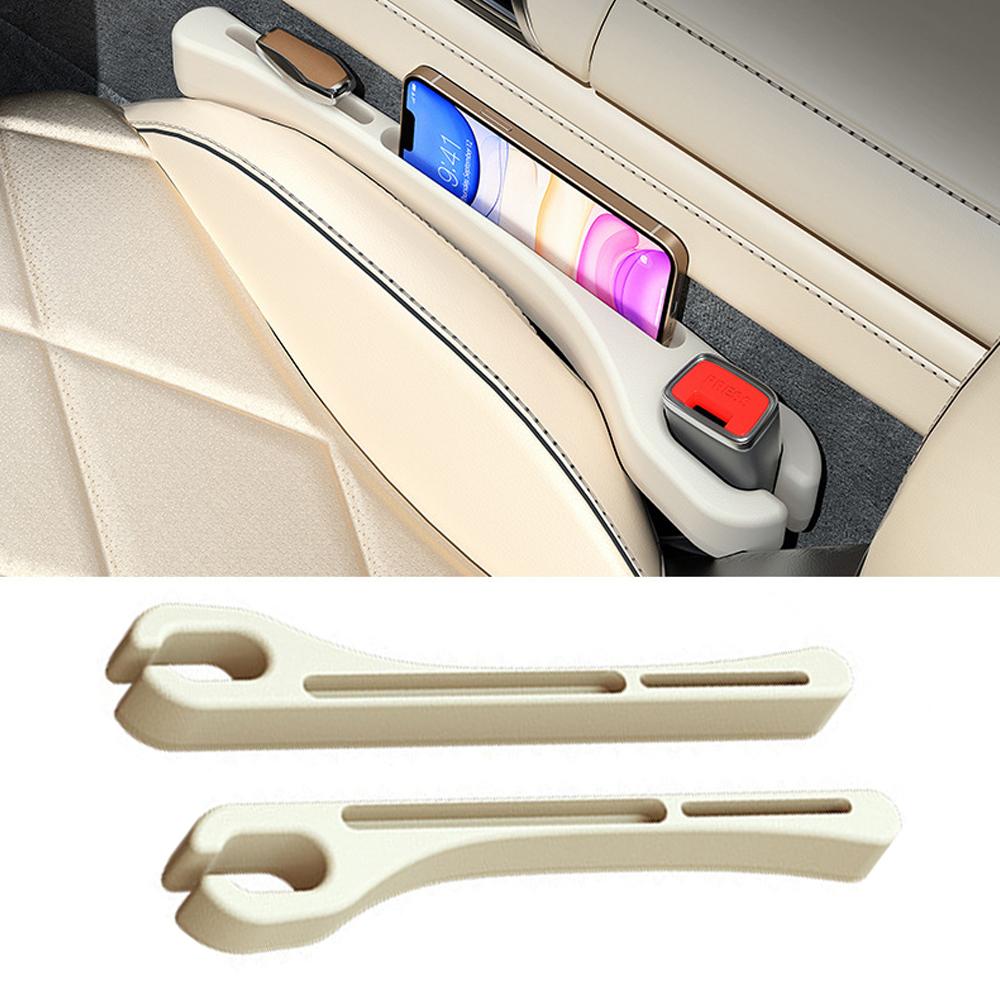 2 Pièces Bouchons de Remplissage d'Espace de Siège de Voiture Anti-Fuite avec Organisateur de Rangement pour Empêcher de Laisser Tomber beige