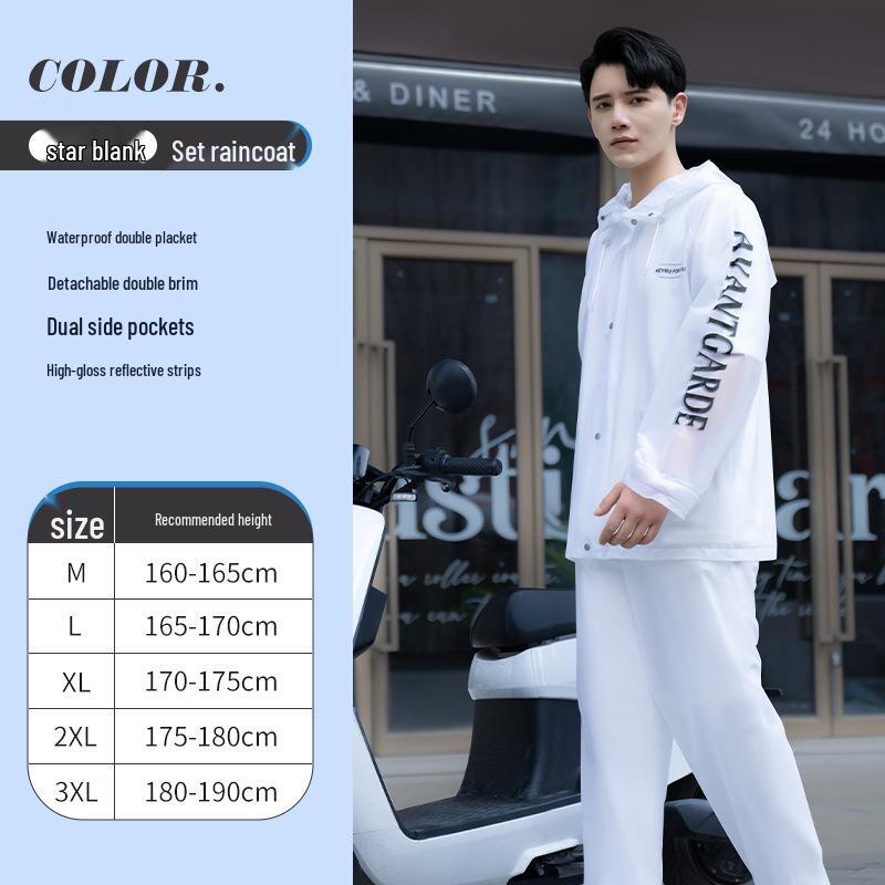 

Унисекс Мотоциклетный Дождевик: Двухкомпонентный взрывозащищенный костюм и утолщенные брюки для езды на открытом воздухе и рыбалки. M