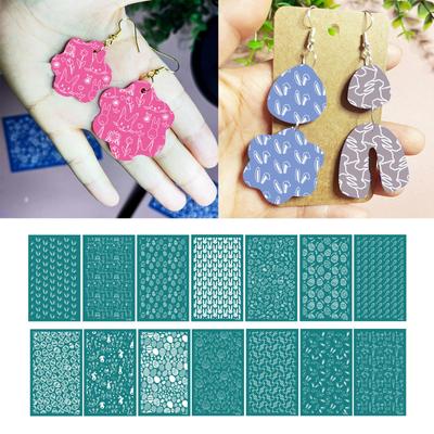 Rabbits Eggshell Silk Screen Stencils 6.3x4Inch Washable Silkscreen Print Stencils for Clay Earrings Jewelry Making