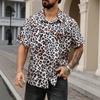 Summer New Men's Leopard Print Short Sleeve Shirt Fashion Casual Top