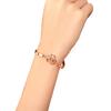 Women Golden Flower Crystal Rose Bangle Cuff Chain Bracelet Chic Jewelry Present