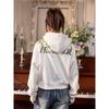 HACR's Harshandcruel New Chinese Style Florals Garland Embroidery Short Girls Hooded Cardigan Sweater