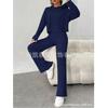 Herbst- und Winter-Freizeit-Strickset mit langen Ärmeln, Damen-Kapuzensweatshirt, lockere Hose zweiteiliges Set