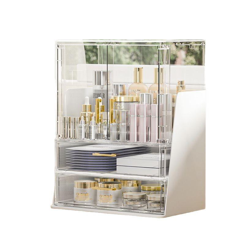Schicke Transparente Kosmetik-Organizer-Box - Staubdichte Aufbewahrung für Hautpflege, Lippenstifte und Make-up