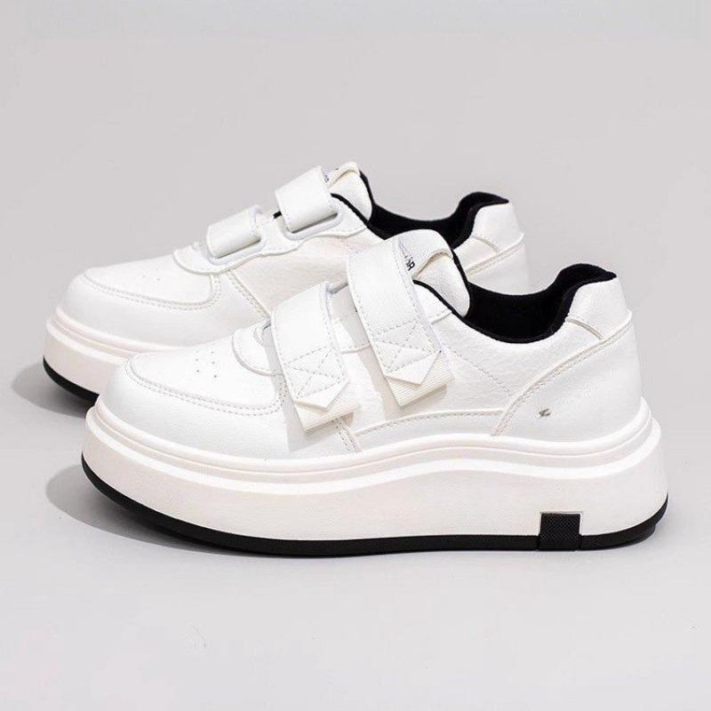 Little White Shoes Women's Spring New Versatile Lightweight Height Increase Velcro Casual Shoes Platform Sports Shoes