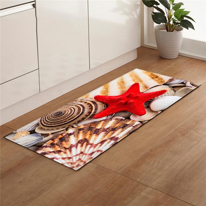 Modern Living Room Balcony Bathroom Carpet Door Mat Bath Mat Beach Stone Shell Kitchen Mat Non-slip Carpet