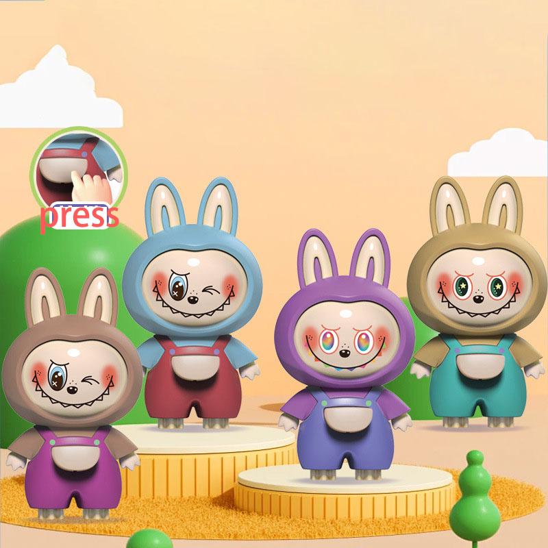 Labubu Gesichtswechselpuppe Drücken Gesichtswechsel Kreative Dekompression Niedlicher Ausdruck Gesichtswechselspielzeug Puppe Schlüsselanhängerpuppe