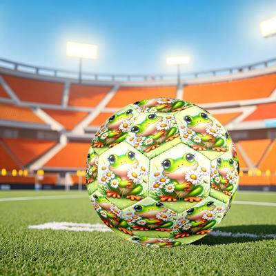 1pc Frog Daisies Size 5 Soccer Ball Professional Match Training Football Indoor &Outdoor Sports Ball Training Ball Lightweight Durable Y76
