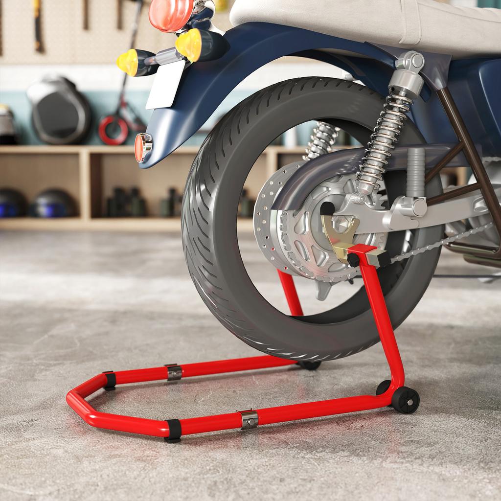 Motorcycle Stand, 390 Kg Capacity, U+L Forks, 43 X 36 X 64 Cm, Red