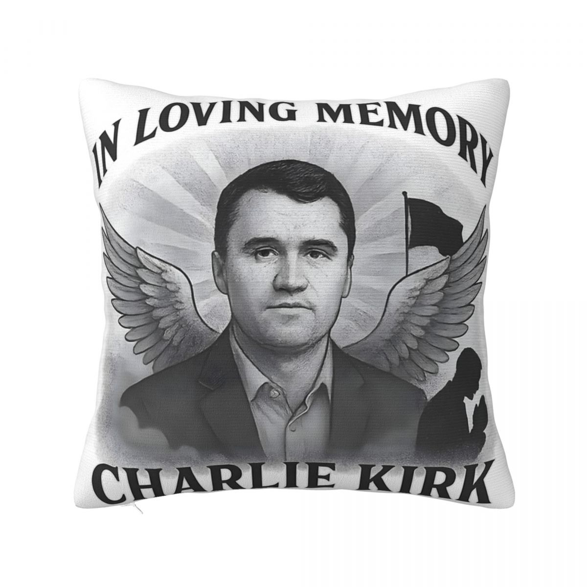 Charlie Kirk Jezus Kussenhoes Stuff Printing Kussenhoes Decoratieve Plaid Kussenhoes Bank Meerdere Maten Peach skin 18*18(CM)-1Pcs