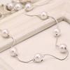 Necklace Single Layer Adjustable Alloy Women Faux Pearl Clavicle Chain for Wedding