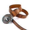 Belt with Cow Head Large Buckle Trendy Retro Style Young Men's Punk Leather Belt