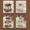 2/3 Tier Metal Fruit Basket Detachable Kitchen Countertop Storage Rack for Vegetables Snacks Bread Organizer
