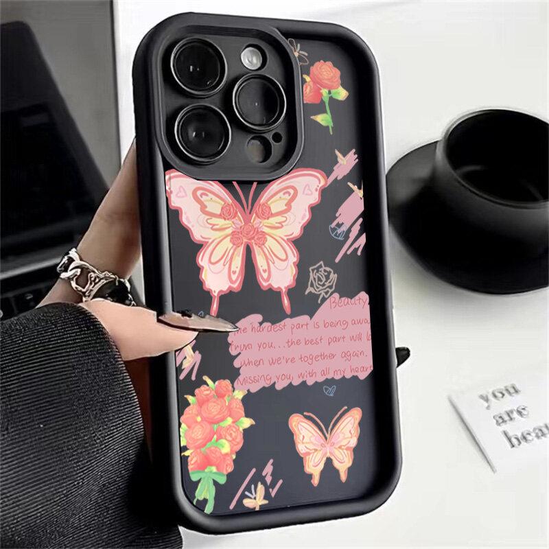 Retro Trendy Butterfly Case For Realem C67 C63 C65 C55 C53 C51 C21Y C25Y C35 C30 C33 8i 11 8 12 Pro Plus 5G GT Master Cover