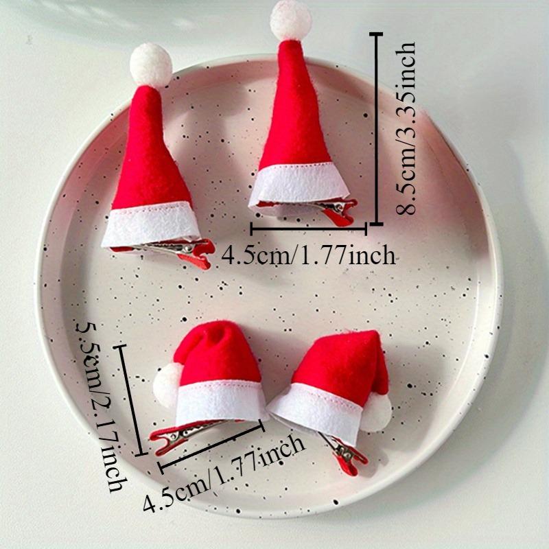 1/12pcs Childhood Fun Christmas Hat Hair Clip 3D Plush Christmas Hat Styling Clip Christmas Theme Cute Hair Accessories