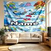 Custom Name Personalized Blue Smurfs Print Tapestry, Wall Art Decor, Bedroom, Dorm, Apartment, LivingRoom, Party Backdrop, Gift for Birthday