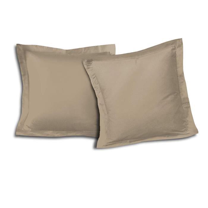 LOVELY HOME Set of 2 Pillowcases 100% Cotton 63x63 Cm - Beige