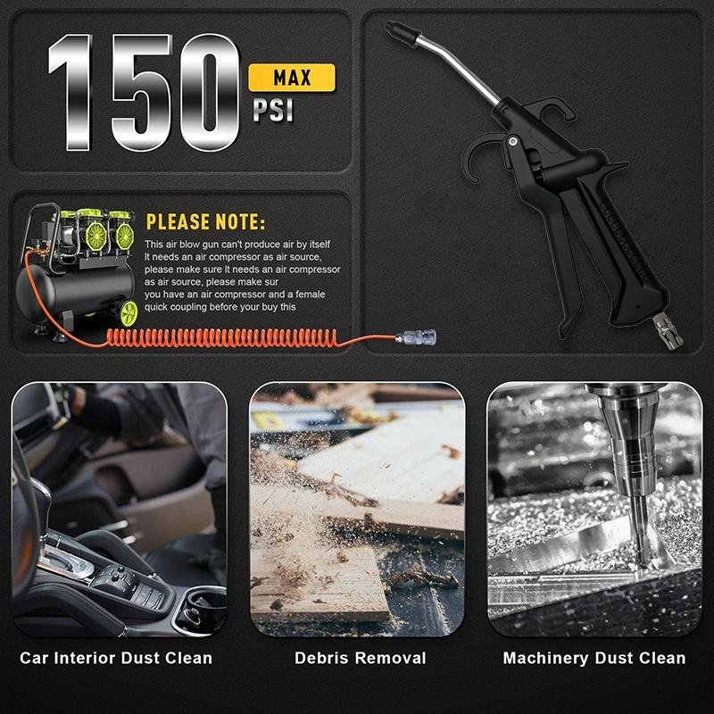 Pneumatic Air Blow Gun Gainnow Dust Blowing Gun Air Compressor Accessory Fittings for Cleaning