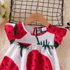 Children's Strawberry Dress: Summer Printed Sweet Princess Dress for Girls