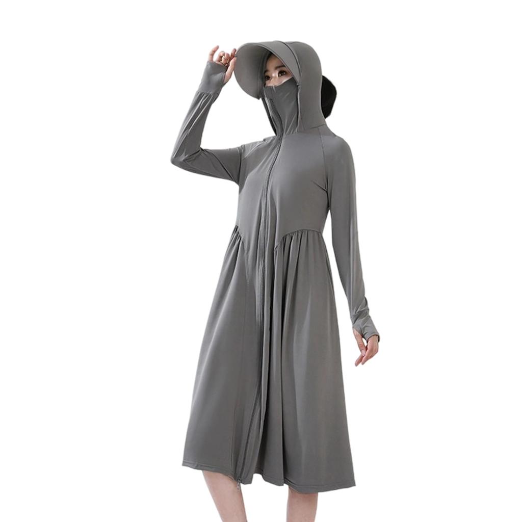Outysky Long Sun UV Perfect for Outdoor and and Fall UV One Dark Women's Hoodie, Lightweight, Quick-Drying, Cooling, Protection, Commuting,