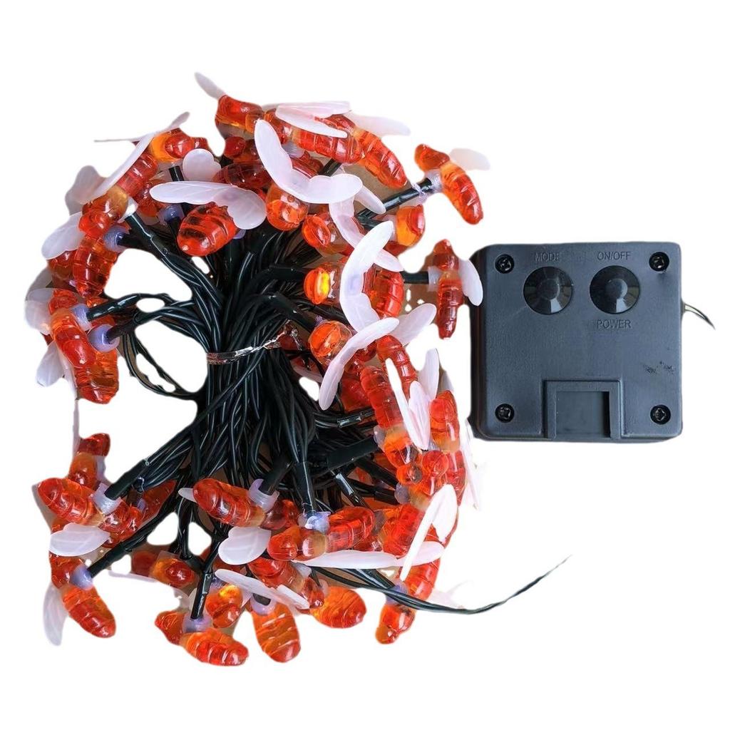 Solar Bee LED String Lights Outdoor Garden Patio Waterproof Decorative Fairy Lights for Party Warm White