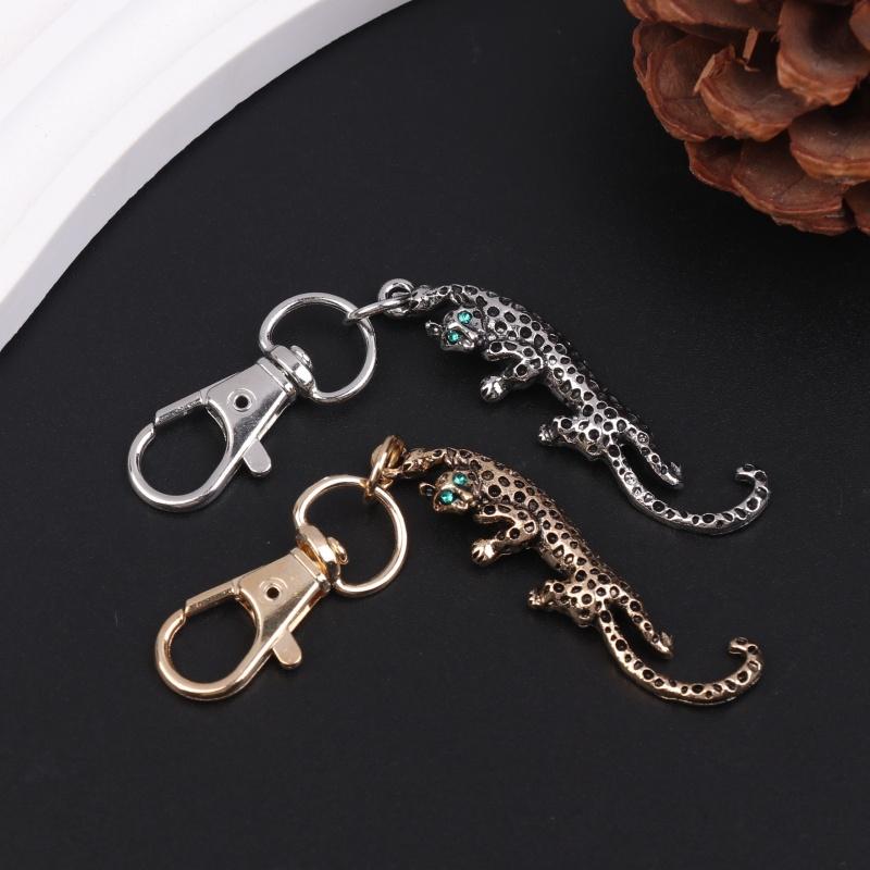 Animal Panther Pendant Keychain For Women Handbag Dangle Men Car Charm Ornaments Fashionable Diamond Jewelry Gifts
