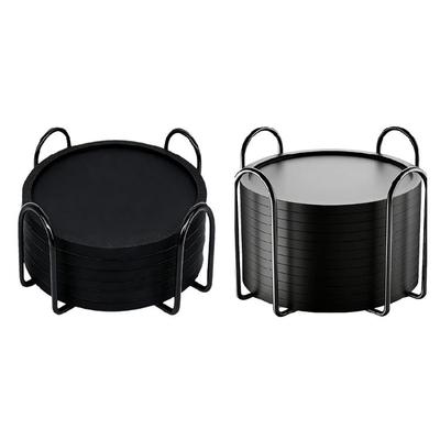 6/12Pcs Round Silicone Coasters With Holder Set Protect Tables From Condensation And Liquid Leakage Easy To Clean