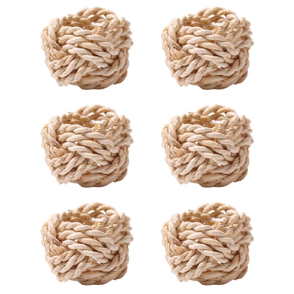 Natürlicher Bambusstroh-Serviettenring Zwirn-Serviette Maisblatt-Serviette