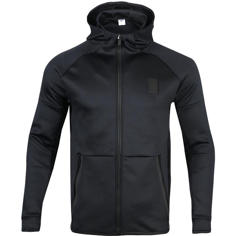 Mizuno Minimalist Comfortable Stylish Hooded Jacket Men jackets Black P2MC2S5009 S