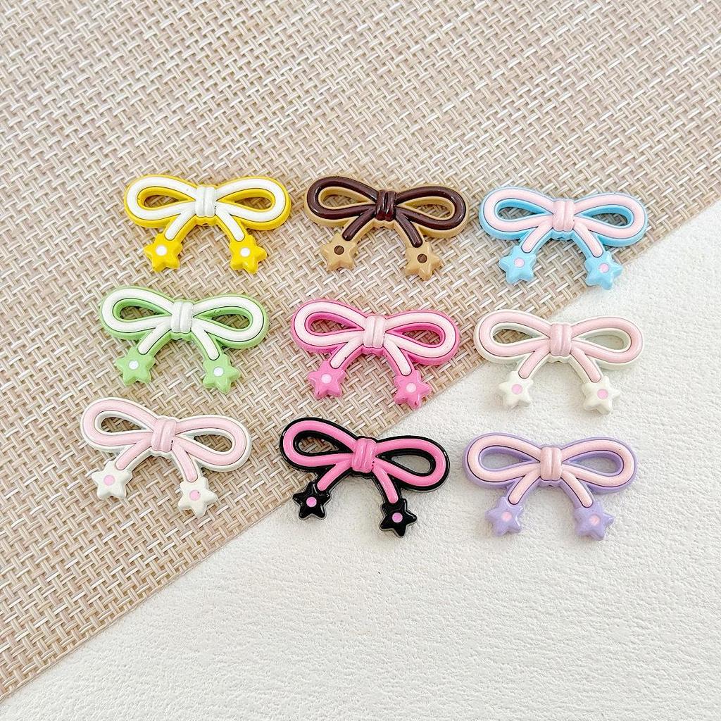 Macaron Colored Bow Hair Tie & Beaded Phone Chain Accessories - Cute & Stylish DIY